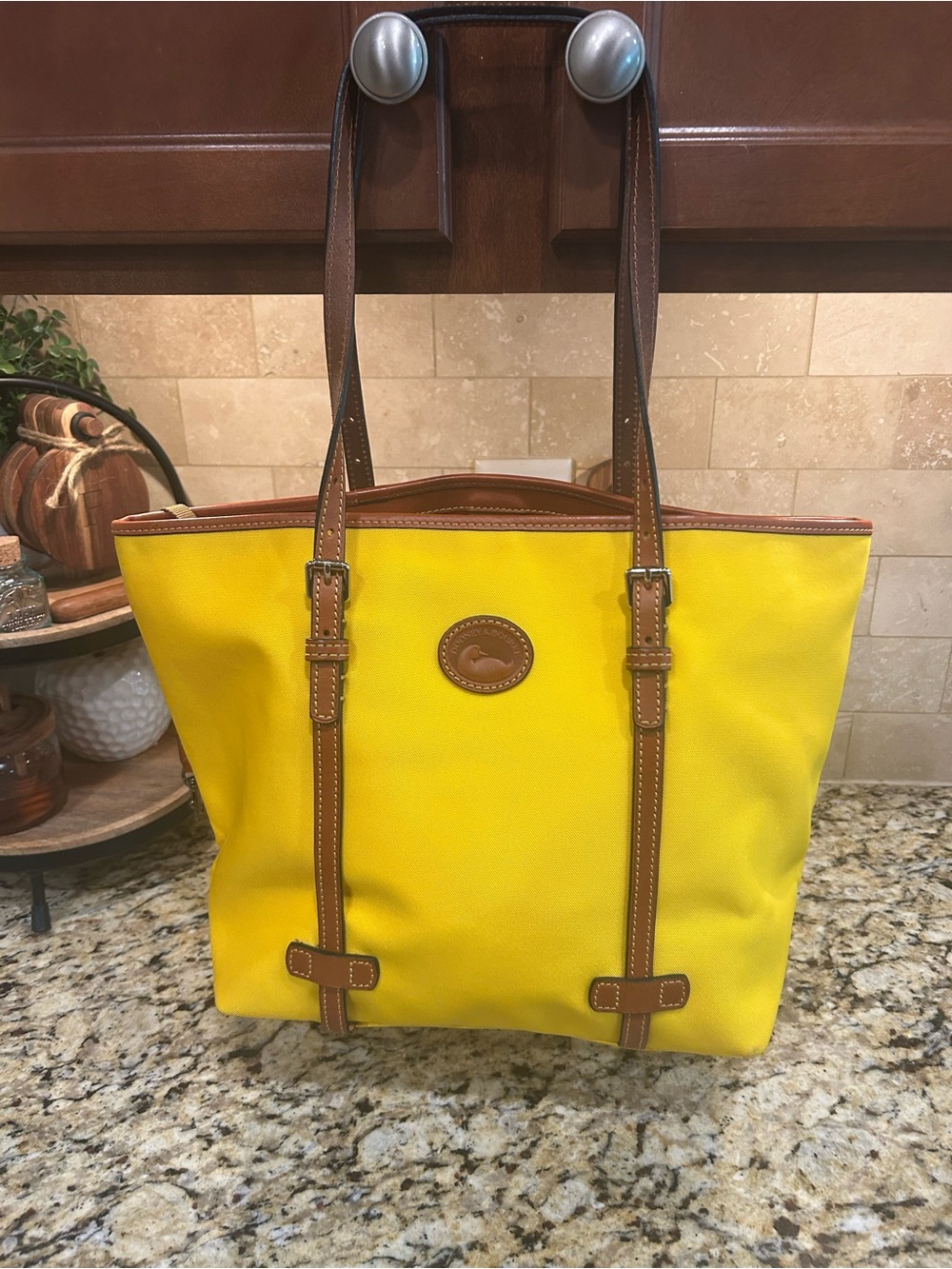 Dooney & Bourke Nylon Shopper Yellow Tote